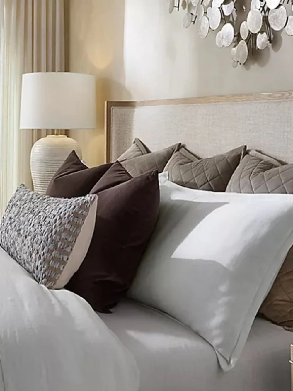 Ann Gish Quilted Velvet King Coverlet Ensemble in Light Taupe, NEW, Art of Home